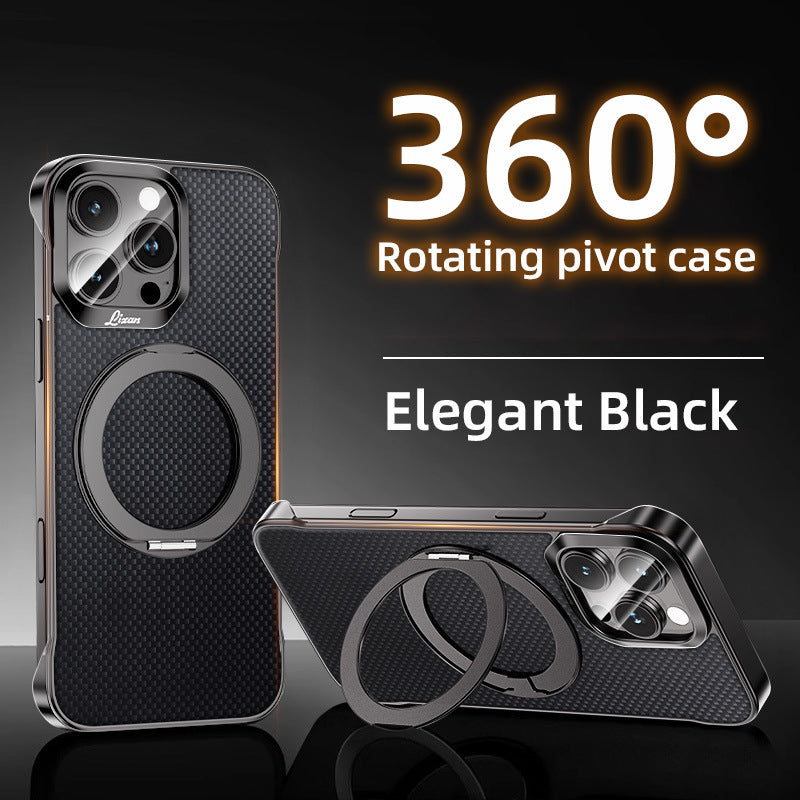 Carbon Fiber Phone Case With Magnetic Bracket For iPhone - 图片 4