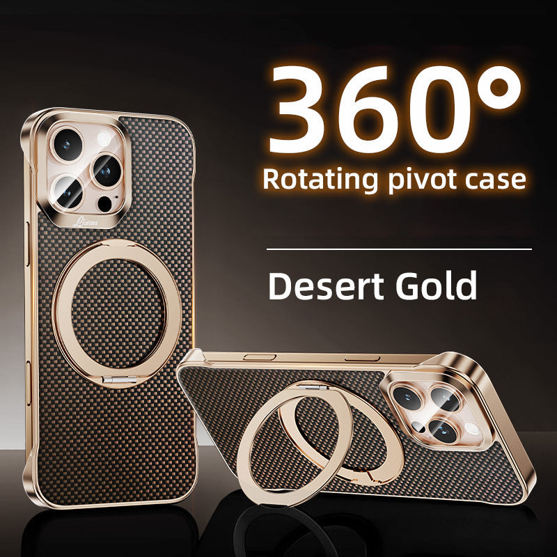 Carbon Fiber Phone Case With Magnetic Bracket For iPhone - 图片 3