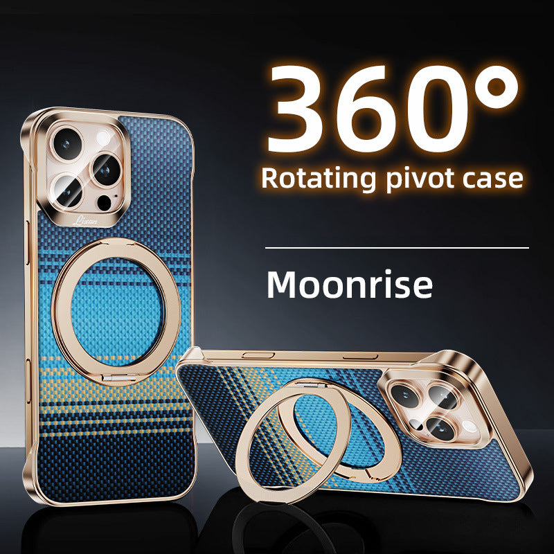 Carbon Fiber Phone Case With Magnetic Bracket For iPhone - 图片 2