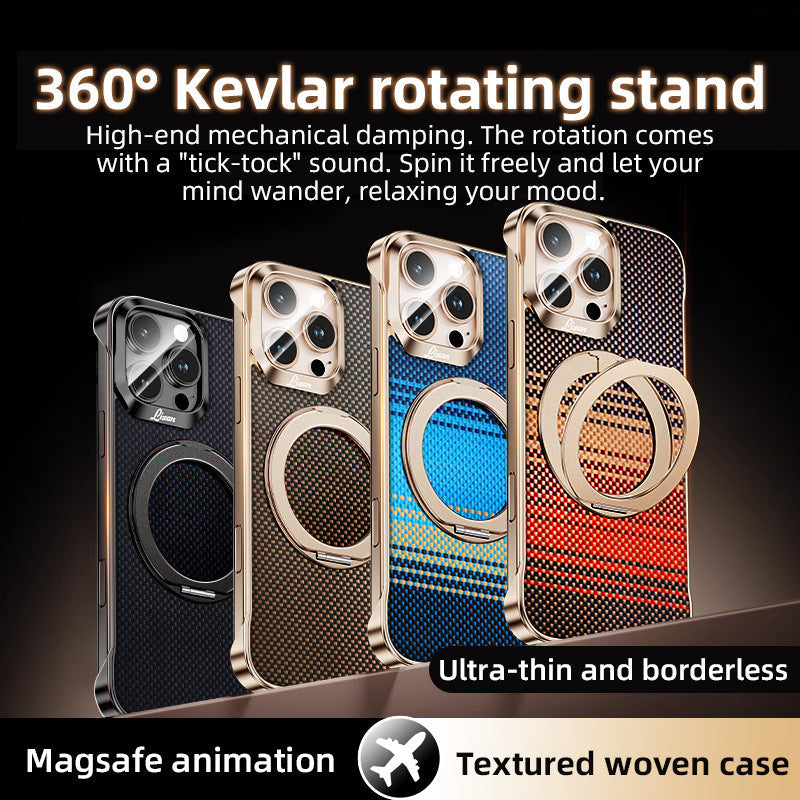 Carbon Fiber Phone Case With Magnetic Bracket For iPhone - 图片 5