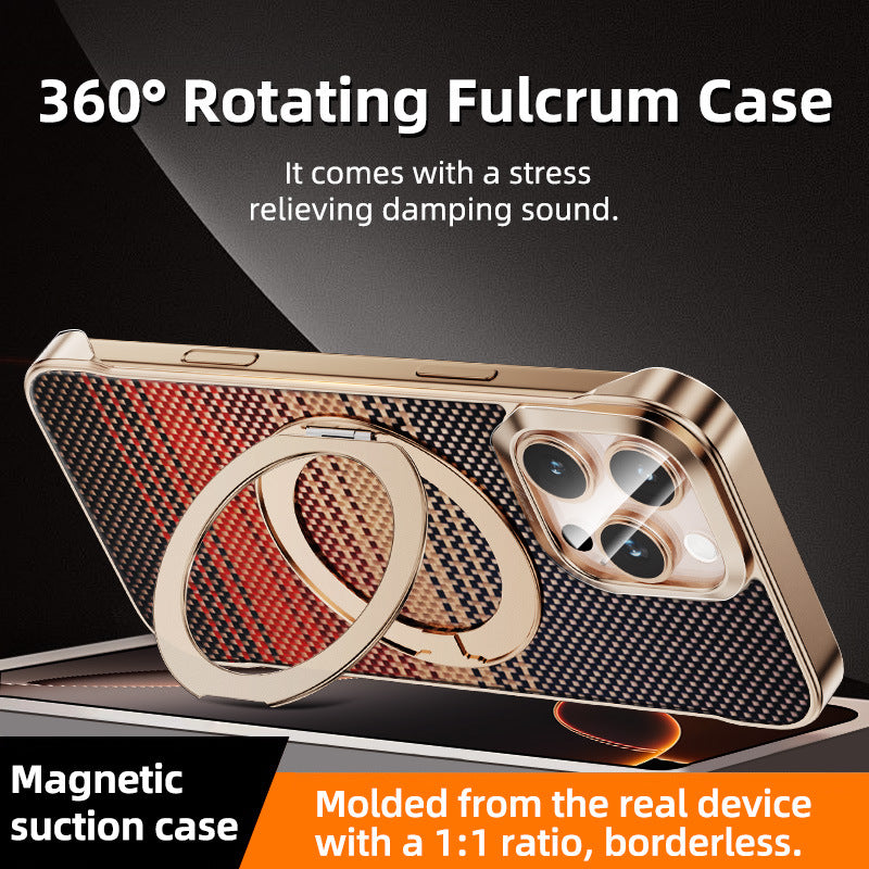 Carbon Fiber Phone Case With Magnetic Bracket For iPhone - 图片 6