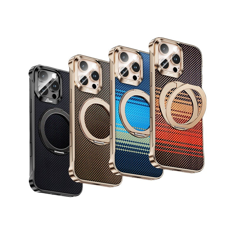 Carbon Fiber Phone Case With Magnetic Bracket For iPhone - 图片 9